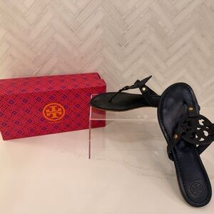 Tory Burch Miller Sandals - Navy Blue Sparkle